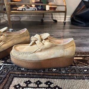 Women's Loeffler Randall Tan Suede Platform Loafers